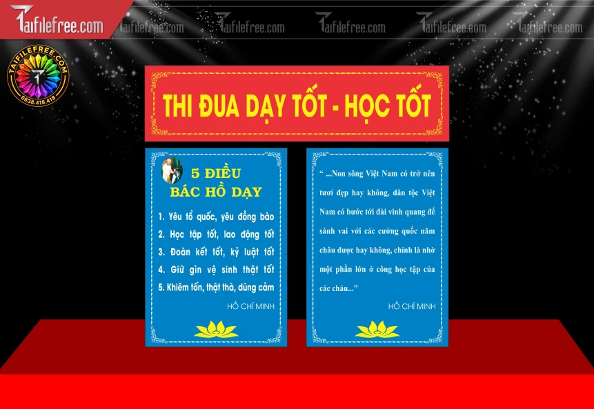 Mẫu Bảng 5 Điều Bác Hồ Dạy_BH1677