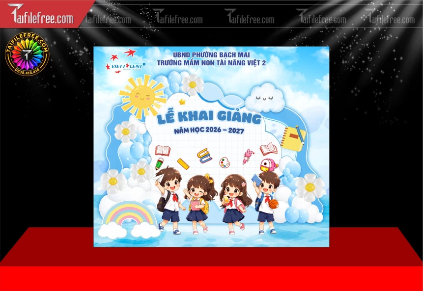 Mẫu Phông Nền Lễ Khai Giảng_BH1678
