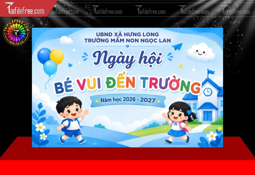 Phông Nền Lễ Khai Giảng Bé Vui Đến Trường_BH1690
