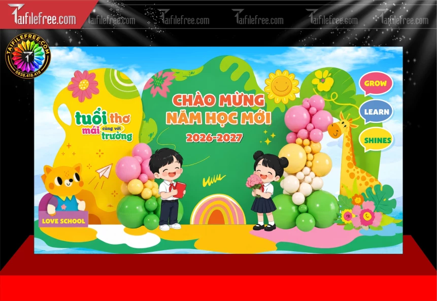 Mẫu Phông Nền Chào Năm Học Mới_BH1692