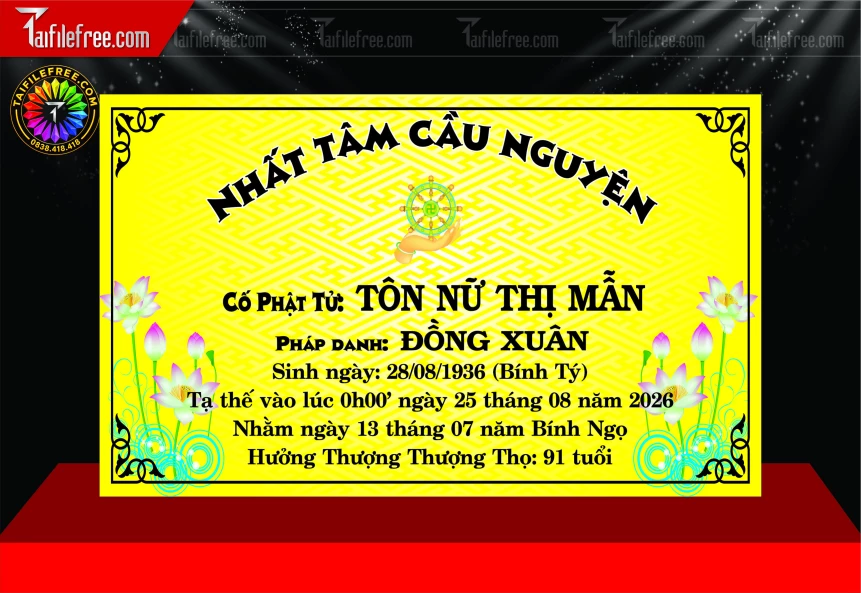 Mẫu Bảng Cáo Phó Phật Giáo_BH1695