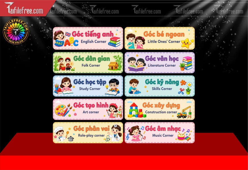 Mẫu Bảng Trang Trí Phòng Học Mầm Non_BH1715