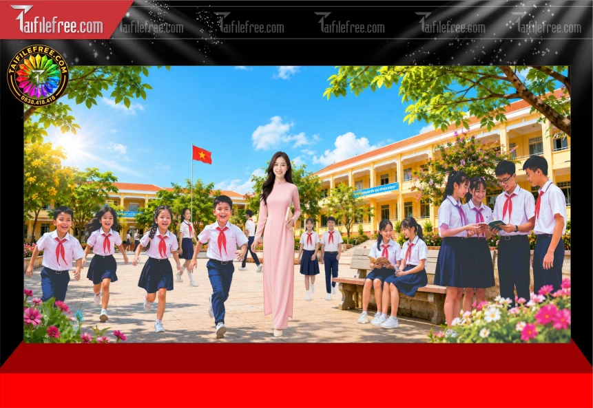 Mẫu Phông Nền Trang Trí Sân Khấu Trường Đẹp_BH1727