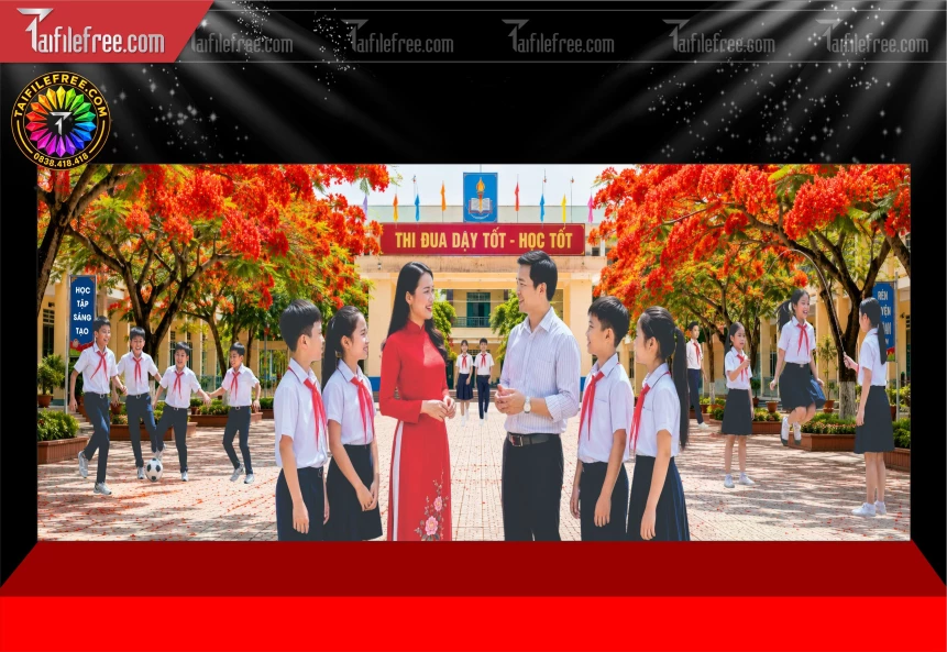 Mẫu Phông Nền Trang Trí Sân Khấu Trường Đẹp_BH1728