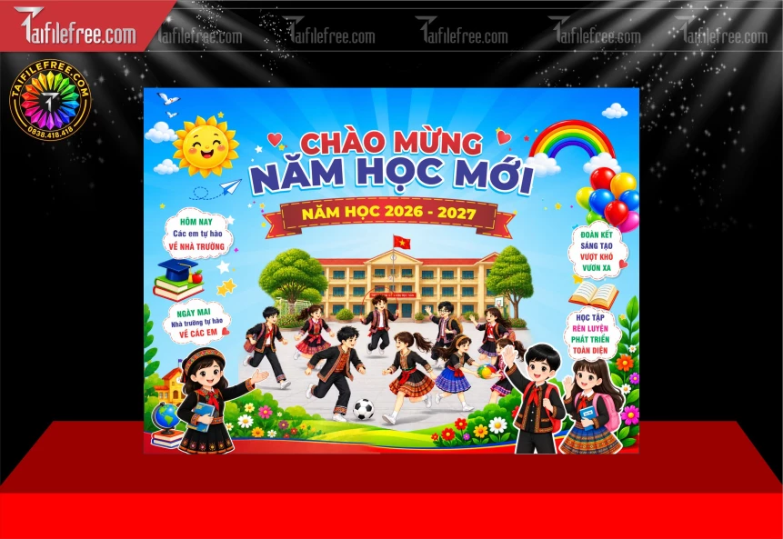 Mẫu Phông nền Lễ Khai Giảng_BH1736