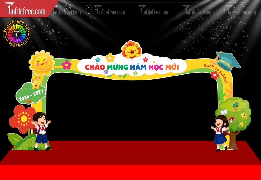 Mẫu Cổng Chào Chào Mừng Năm Học Mới_BH1737