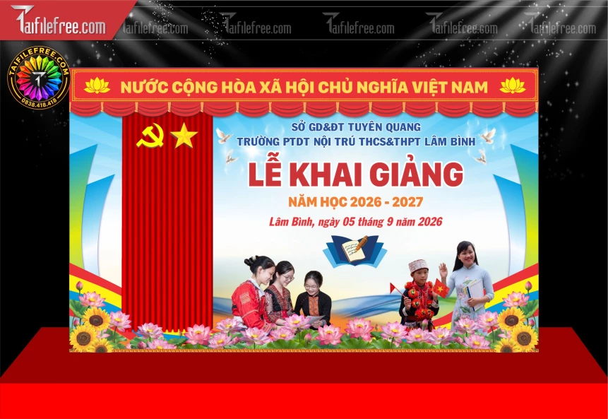 Mẫu Phông nền Lễ Khai Giảng_BH1738