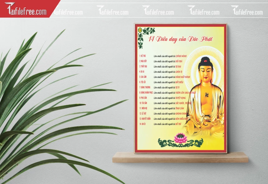 Mẫu Tranh Ảnh 14 Điều Dạy Của Đức Phật_BH1764