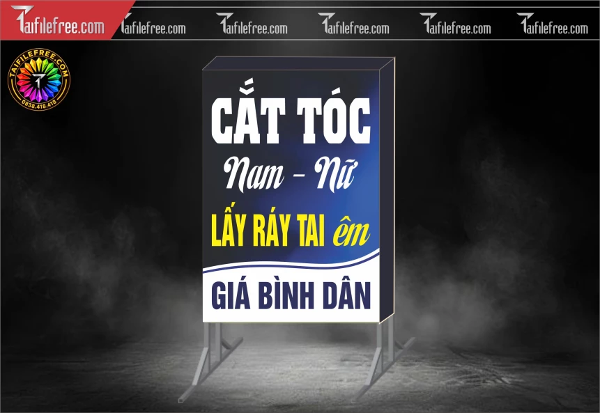 Biển Hiệu, Bảng Hộp Đèn Tiệm Cắt Tóc_BH1785