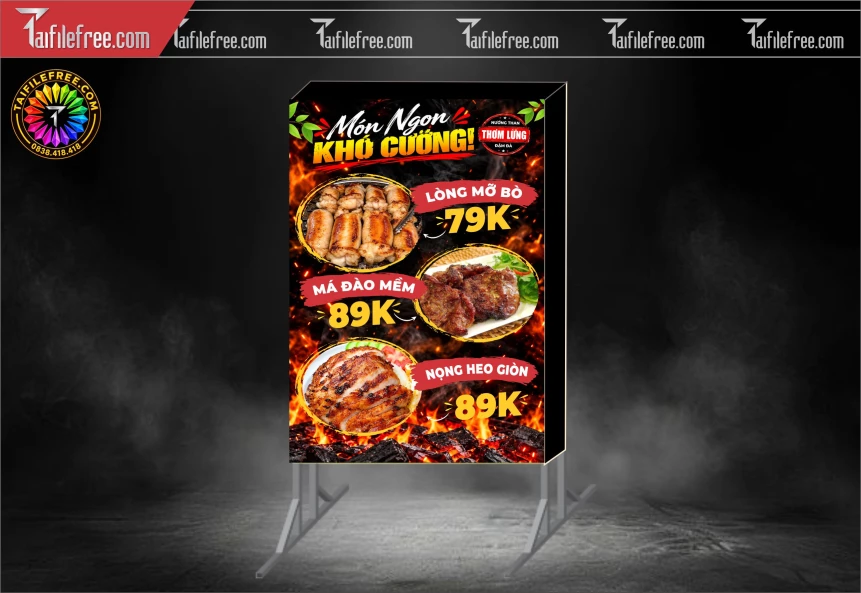 Biển Hiệu, Bảng Hộp Đèn Tiệm Nướng_BH178