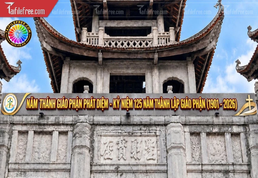 Mẫu Băng Rôn Khai Mạc Năm Thánh Mừng Kỷ Niệm 125 Năm Ngày Thành Lập Giáo Phận_BH1795