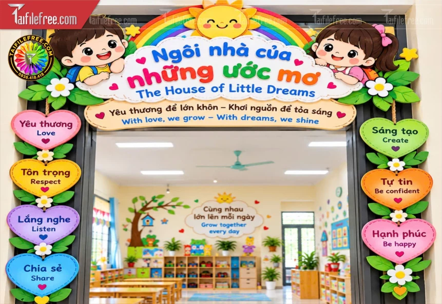 Mẫu Mô Hình Trang Trí Cửa Lớp Mầm Non_BH1814