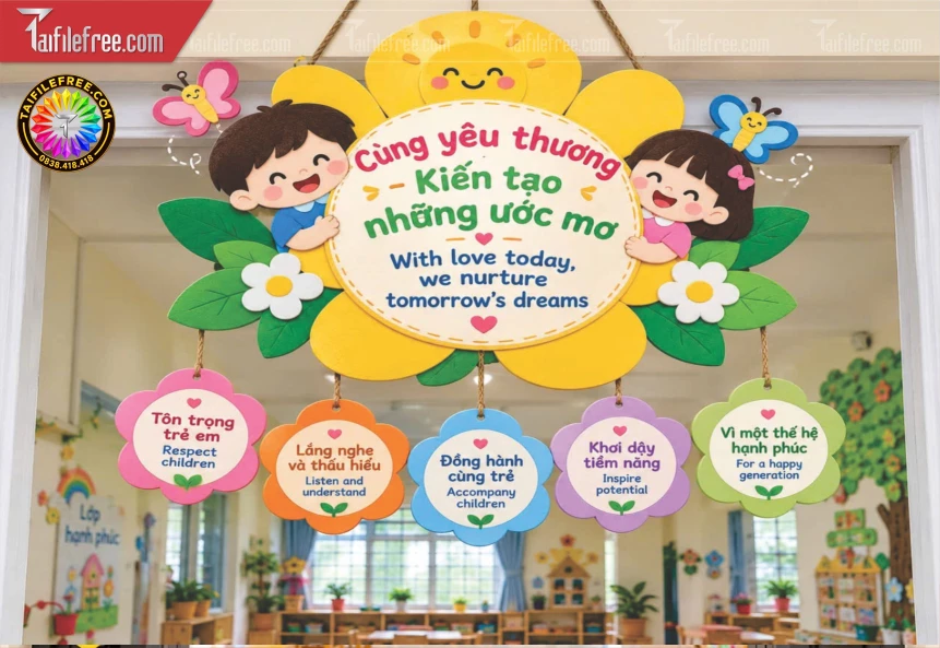 Mẫu Mô Hình Trang Trí Cửa Lớp Mầm Non_BH1815
