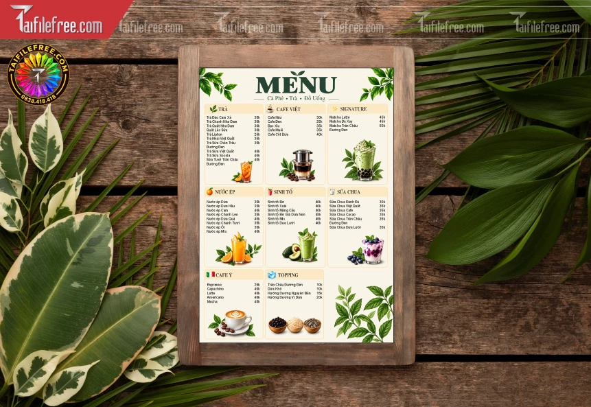 Menu Tiệm Trà Sữa_BH1850