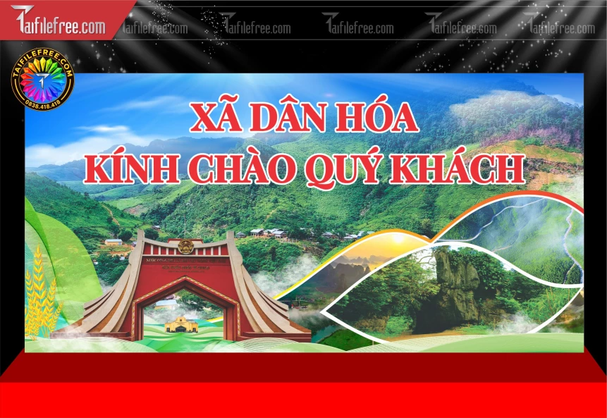 Mẫu Banner Xã Dân Hóa Kính Chào Qúy Khách_BH1865