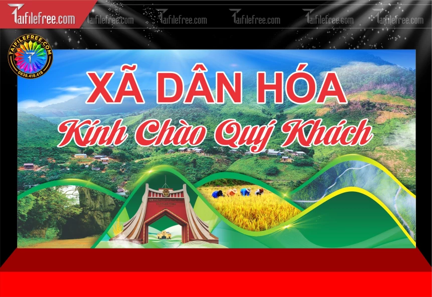 Mẫu Banner Xã Dân Hóa Kính Chào Qúy Khách_BH1873