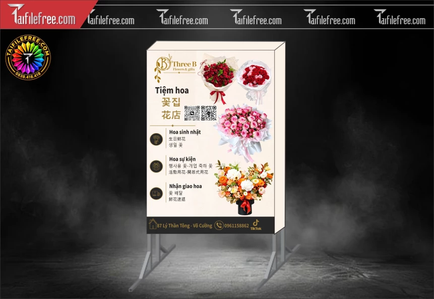 Biển Hiệu, Bảng Hộp Đèn Tiệm Bông_BH1884