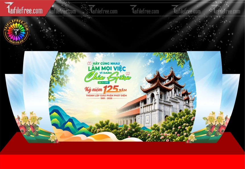 Mẫu Phông Nèn Năm Thánh Kỷ Niệm 125 Năm Thành Lập Giáo Phận Phát Diệm_BH1906