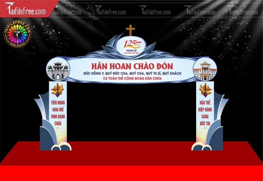 Mẫu Cổng Chào Kỷ Niệm 125 Năm Thành Lập Giáo Phận Phát Diệm_BH1918