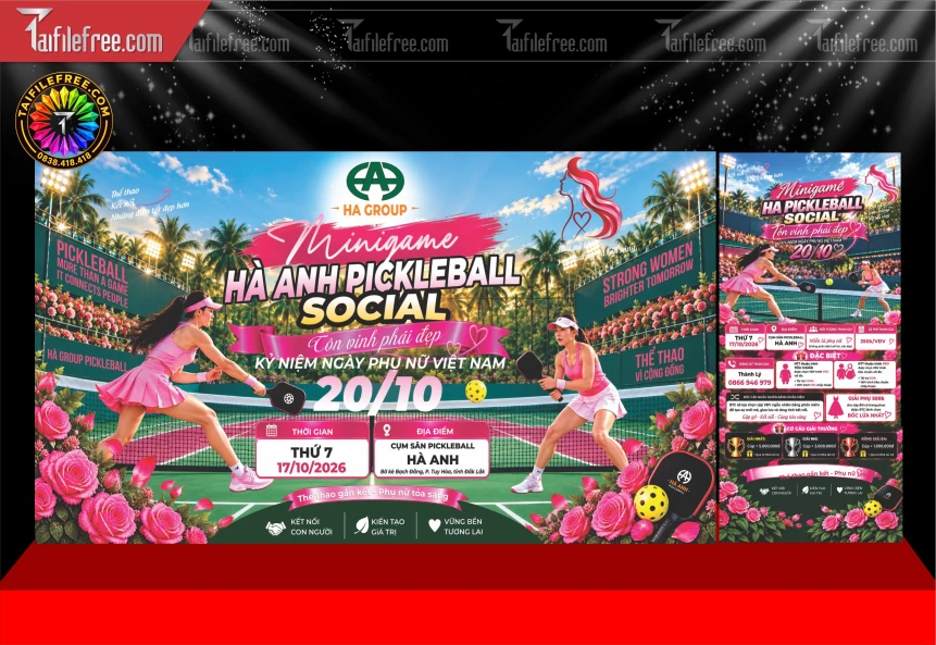Mẫu Phông Nền Thể Thao Pickleball_BH1963