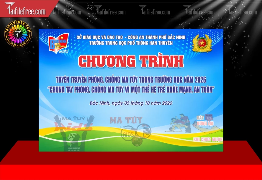 Mẫu Phông Nền Sự Kiện Tuyên Truyền Phòng Chống Ma Túy_BH1974