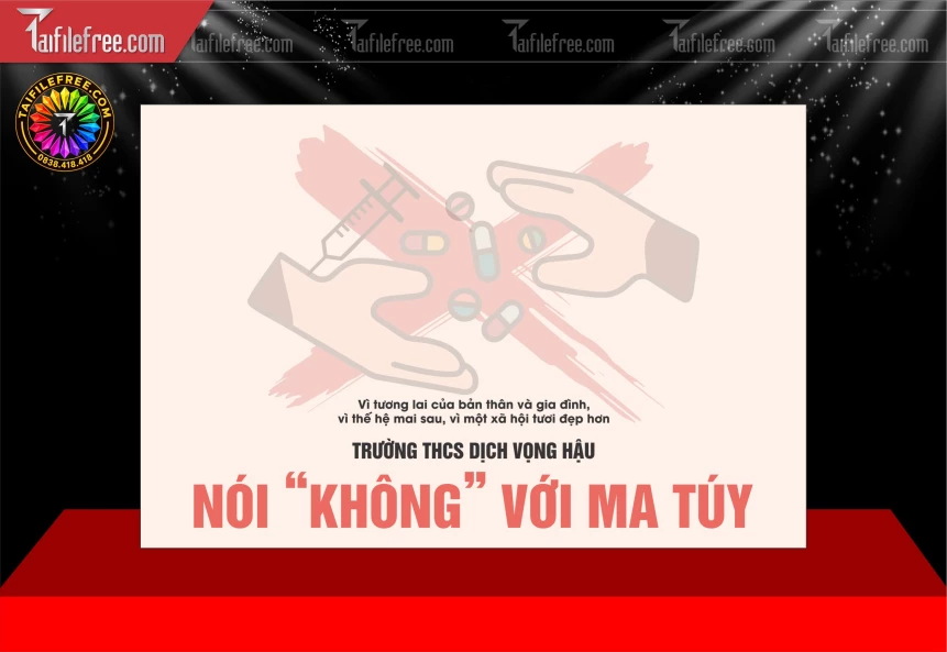 Mẫu Phông Nền Tuyên Truyền Phòng Chống Tệ Nạn Xã Hội, Nói Không Với Ma Túy_BH1975