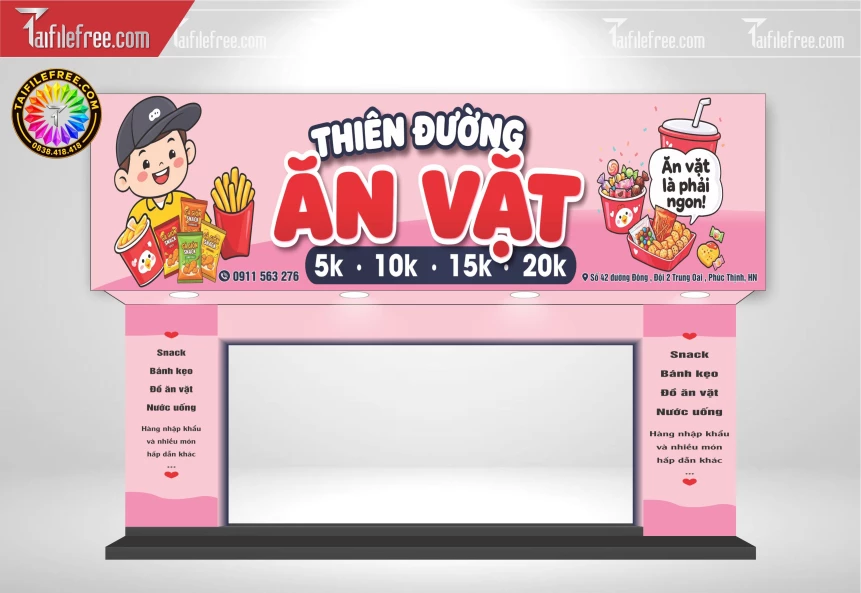 Biển Quảng Cáo, Bảng Hiệu Tiệm Ăn Vặt_BH1977
