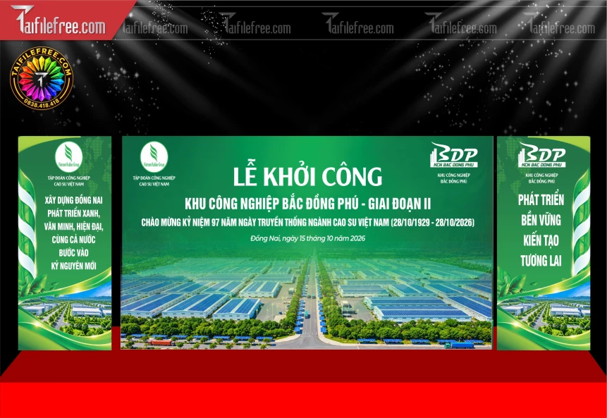 Mẫu Phông Nền Lễ Khởi Công Dự Án Khu Công Nghiệp Bắc Đồng Phú_BH1996