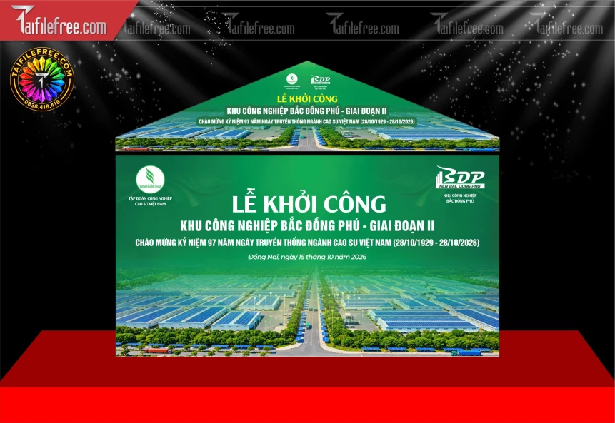 Mẫu Phông Nền Lễ Khởi Công Dự Án Khu Công Nghiệp Bắc Đồng Phú_BH1997