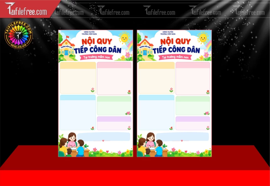 Mẫu Bảng Nội Quy Tiếp Công Dân Tại Trường Mầm Non_BH2004