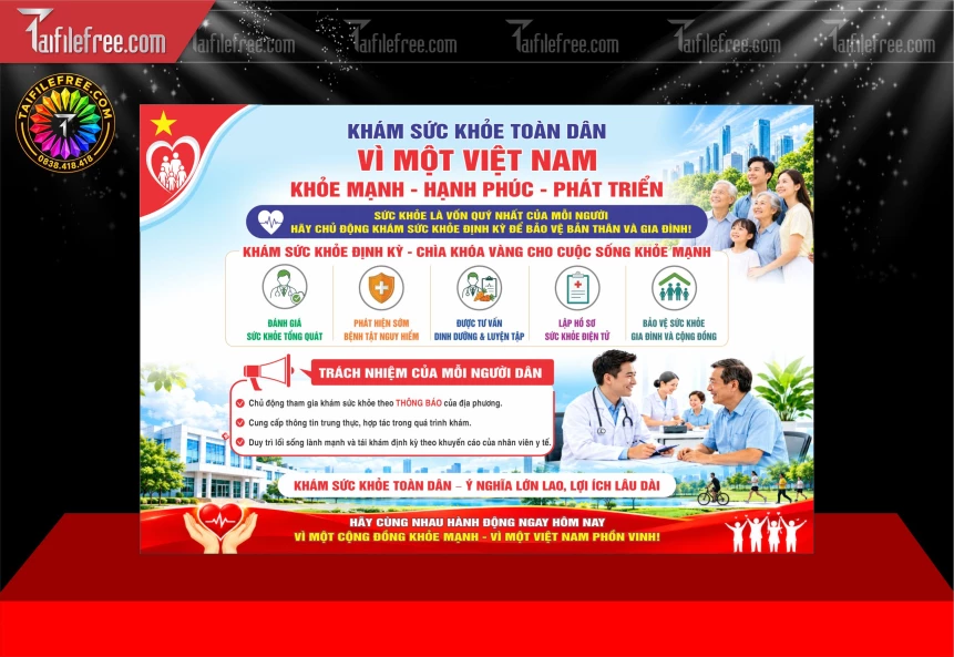 Mẫu Banner Tuyên Truyền Khám Sức Khỏe Toàn Dân_BH2009