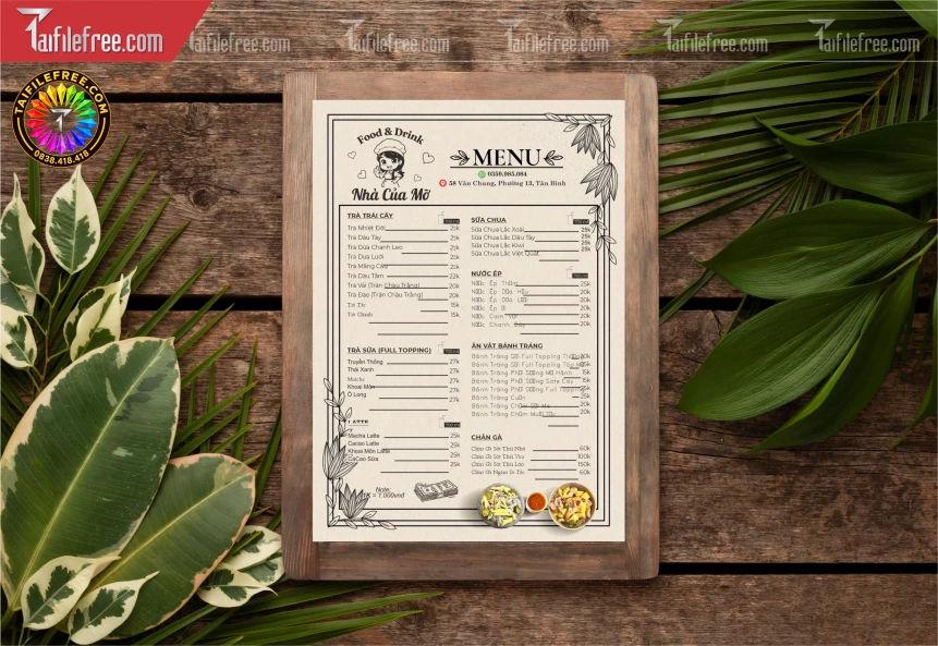 Menu Tiệm Trà Trái Cây_BH2022
