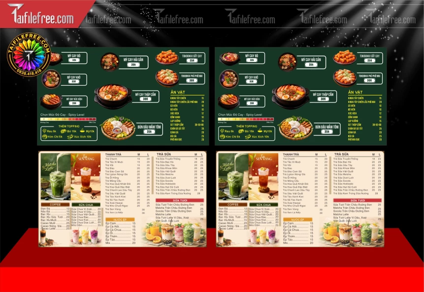Mẫu Menu Quán Mỳ Cay_BH2043
