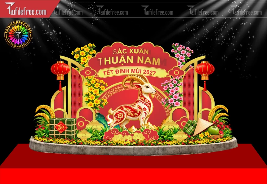 Mẫu Tiểu Cảnh Chúc Mừng Năm Mới Năm Chào Xuân Bính Ngọ._BH2059