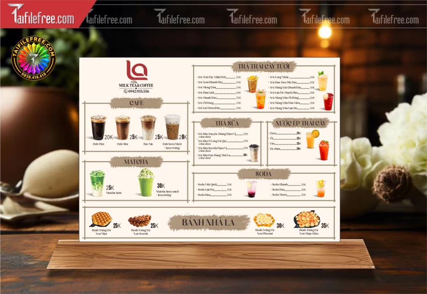 Mẫu Menu Tiệm Caffe_BH2061