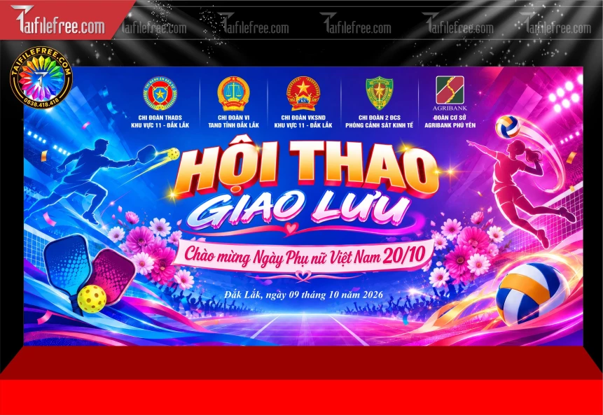 Mẫu Phông Nền Thể Thao Hội Thao Giao Lưu_BH2068