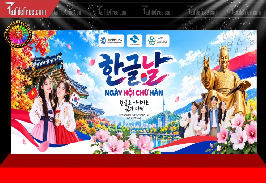 Mẫu Phông Nền Ngày Hội Chữ Hàn_BH2071