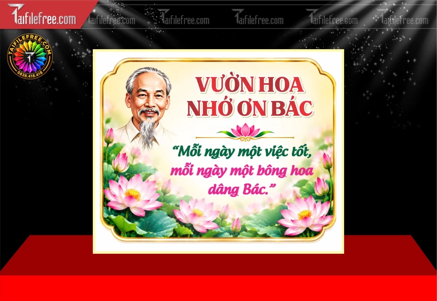 Mẫu Banner Vườn Hoa Nhớ Ơn Bác_BH2076