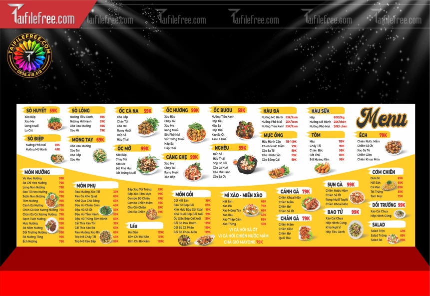 Mẫu Menu Quán Nhậu_BH2087