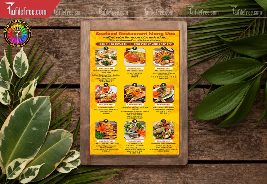 Mẫu Menu Nhà Hàng_BH2106