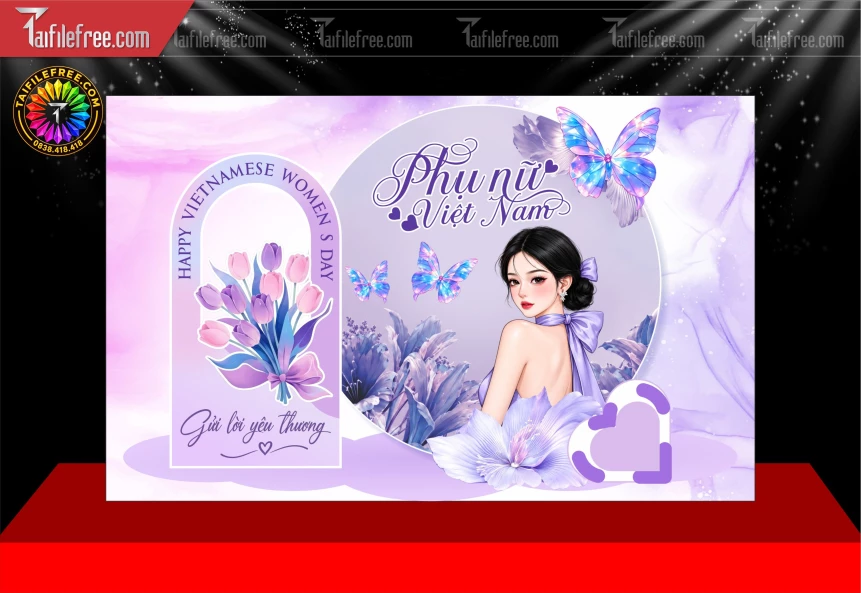 Mẫu Phông Nền Ngày Quốc Tế Phụ Nữ 20/10_BH2110