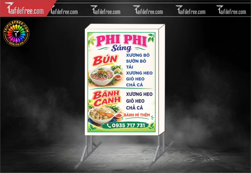 Biển Hiệu, Bảng Hộp Đèn Quán Bún_BH2112