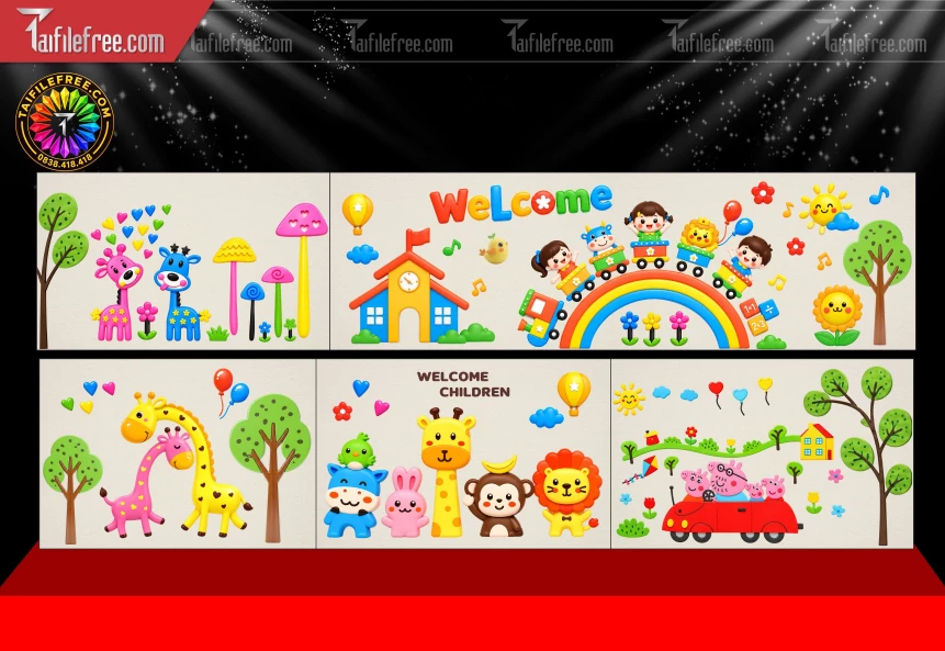 Mẫu Banner Trang Trí Phòng Học Mầm Non_BH1234