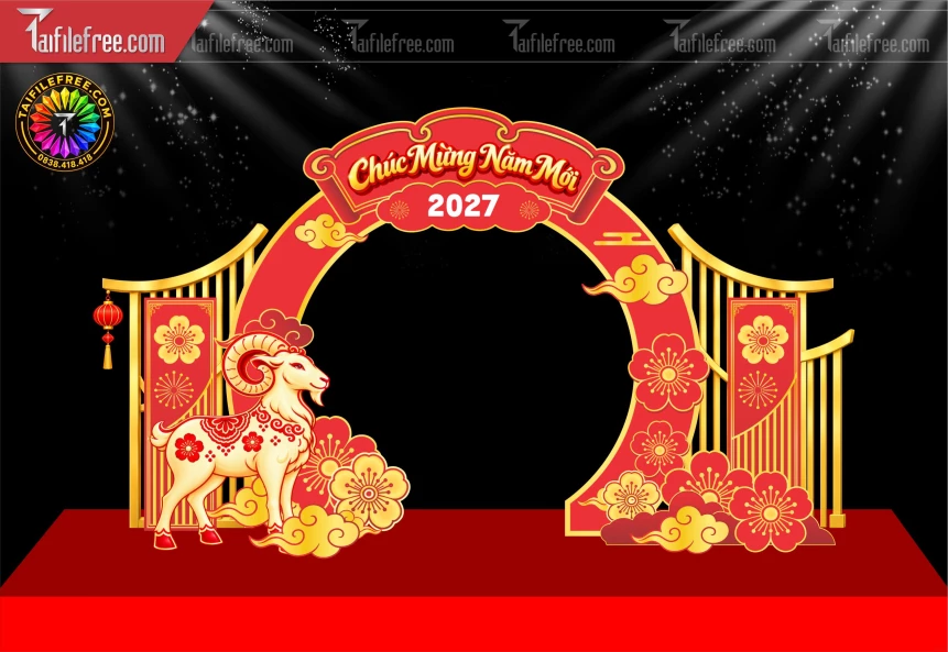 Mẫu Check In Chúc Mừng Năm Mới Năm Chào Xuân Đinh Mùi_BH2143