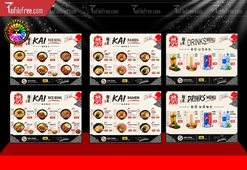 Mẫu Menu Tiệm Mỳ_BH2145