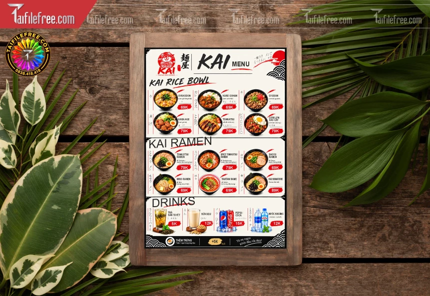 Mẫu Menu Tiệm Mỳ_BH2146