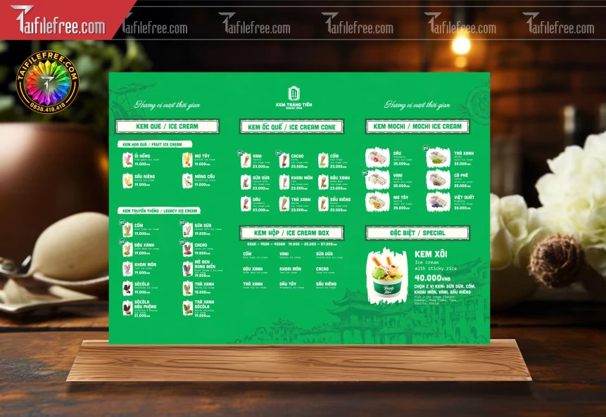 Mẫu Menu Tiệm Kem_BH2155