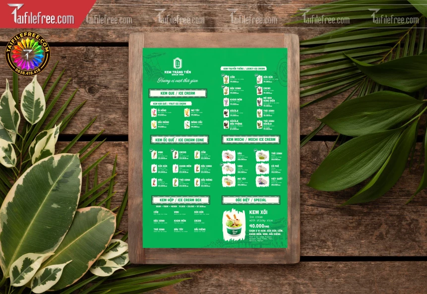 Mẫu Menu Tiệm Kem_BH2156
