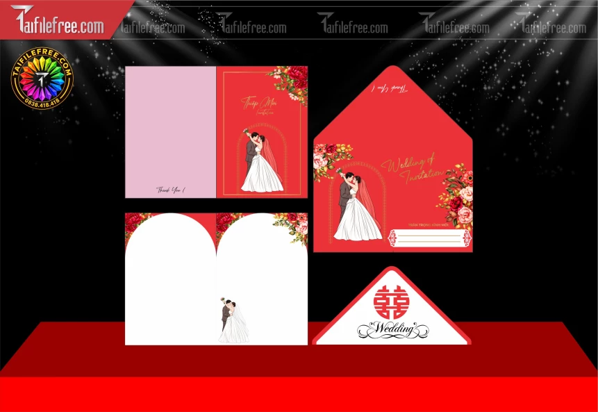 Mẫu Thiệp Cưới Đẹp File Vector_BH2159