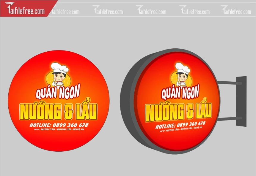 Biển Hiệu, Bảng Vẫy Hộp Đèn Quán Nướng_BH235